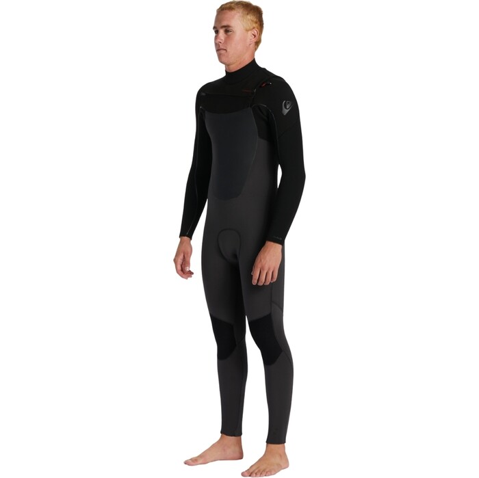 2024 Quiksilver Hombres Marathon Sessions 4/3mm Chest Zip Neopreno EQYW103214 - Black / Jet